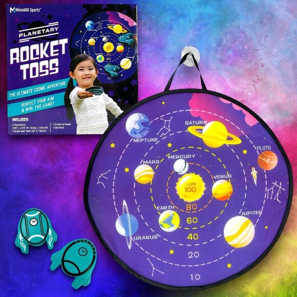 Outer Space Foam Rocket Toss Dart Game Birthday Party Sci-Fi Kids 3+ Galaxy NEW - Picture 14 of 16